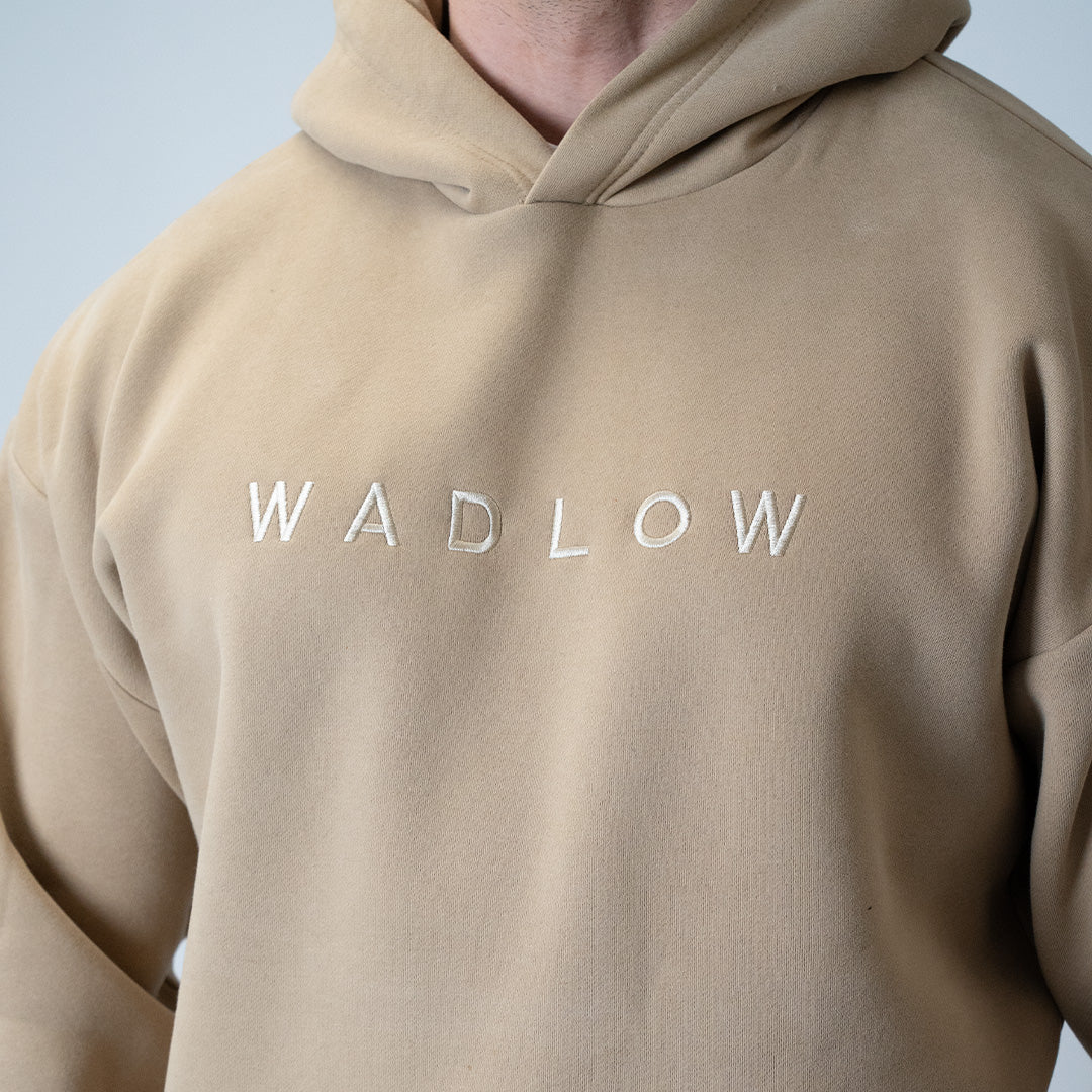 HEAVY 2 TONE HOODIE FOR TALL MEN — BEIGE