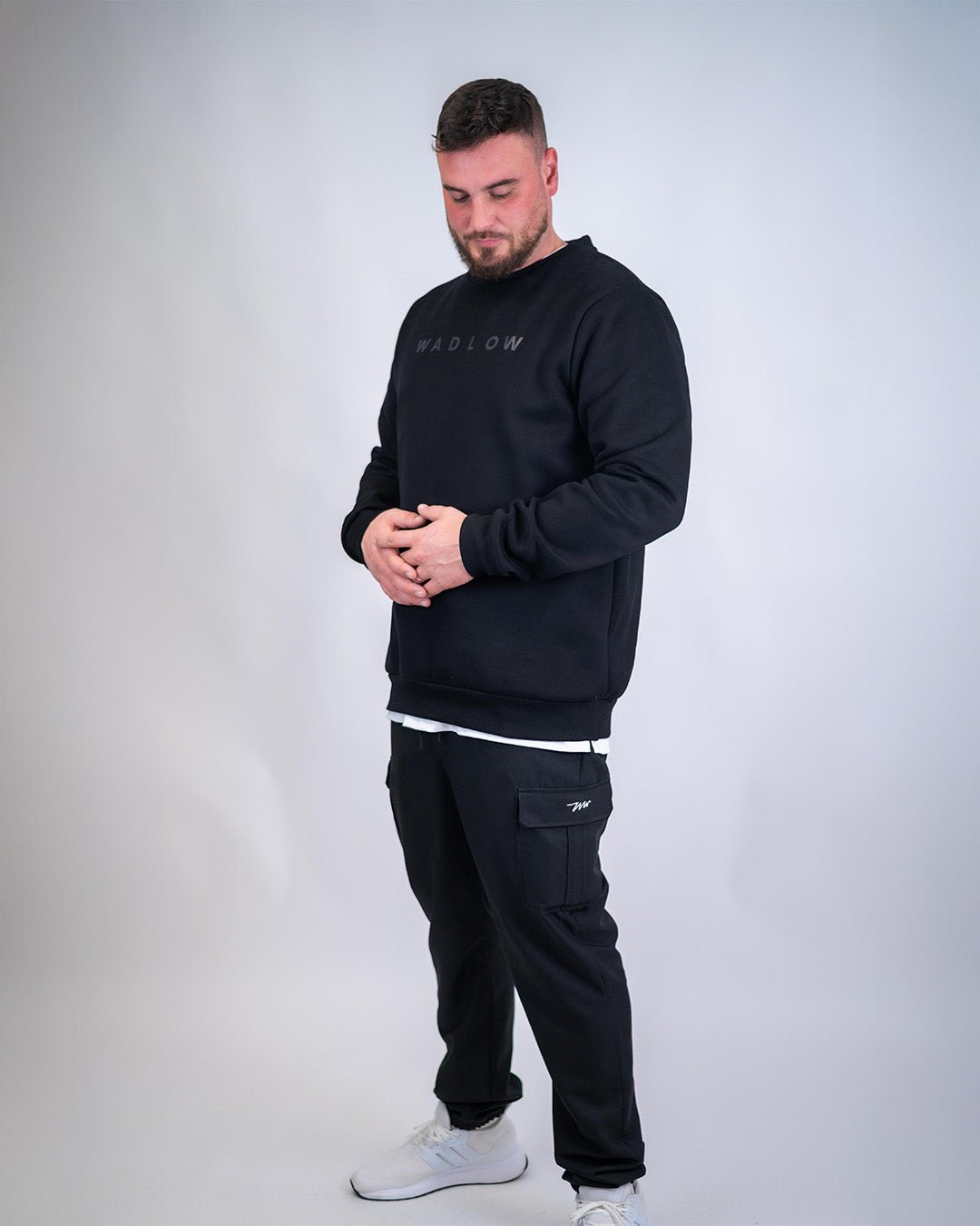 Crewneck Lourd Pour les grands - Noir