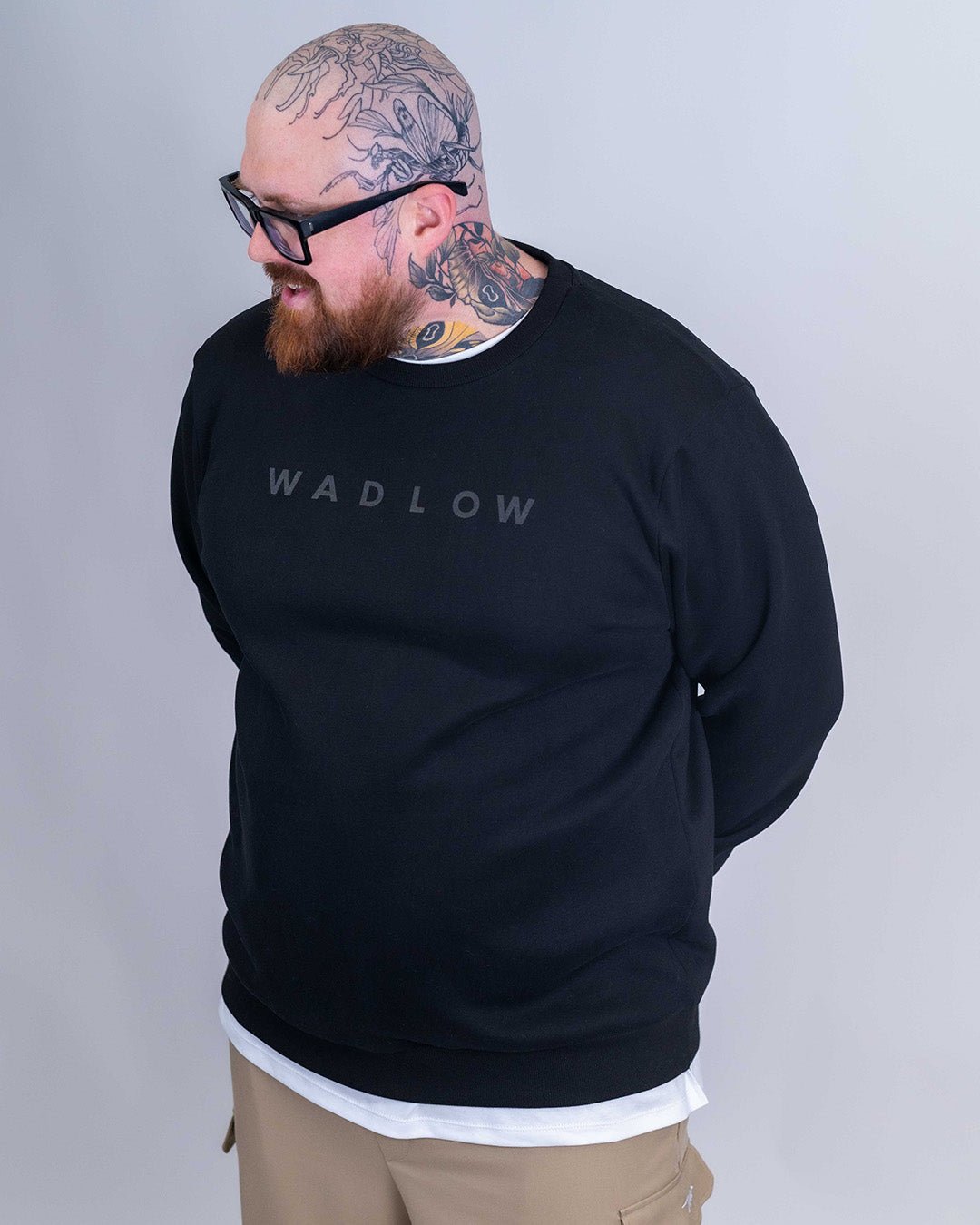 Crewneck Lourd Pour les grands - Noir