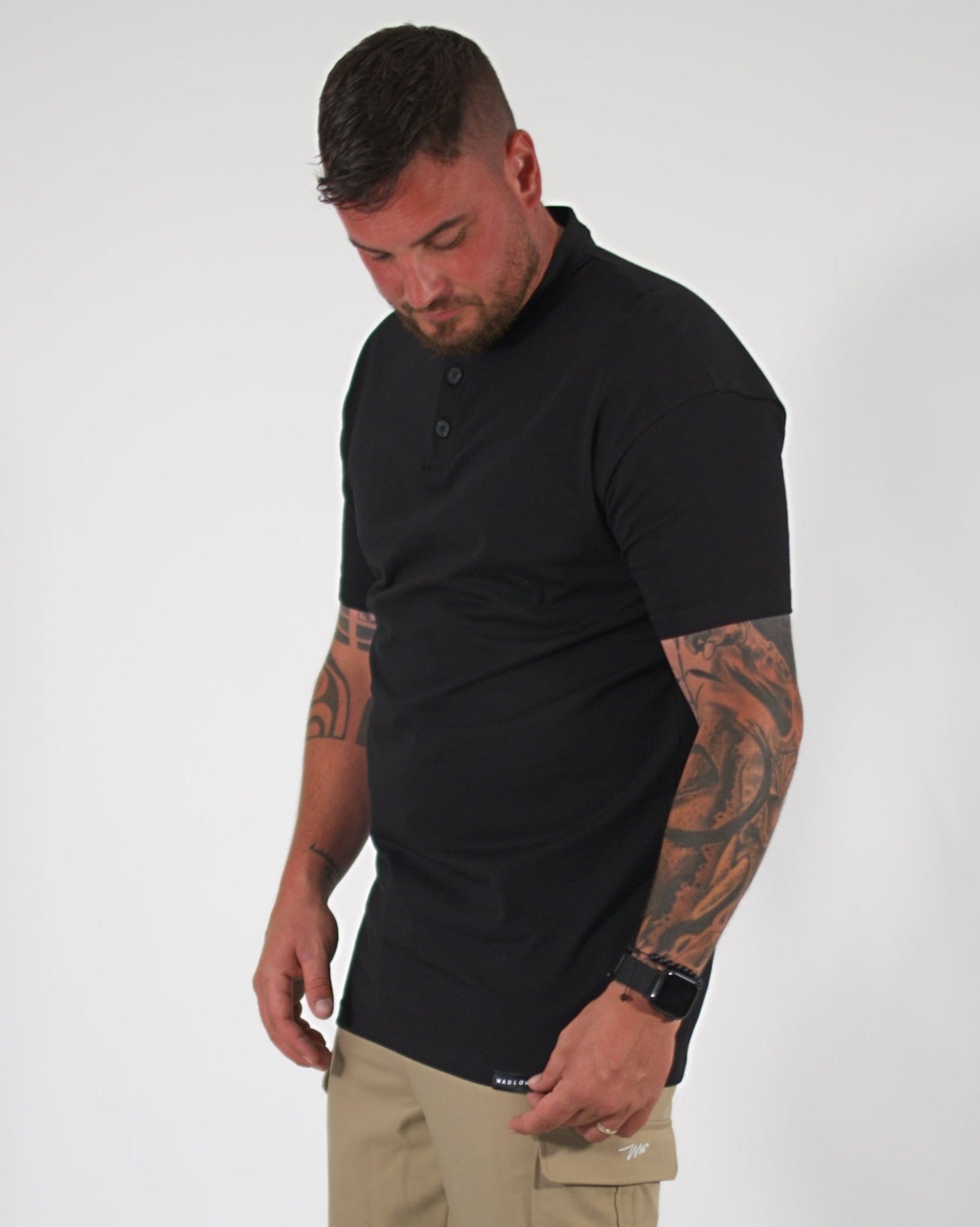 Chandail Mao Noir Pour les grands