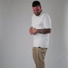 Model is 6'4", 240 lbs, wearing size Large