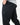 Close-up of black pants for tall men with Wadlow logo on the thigh